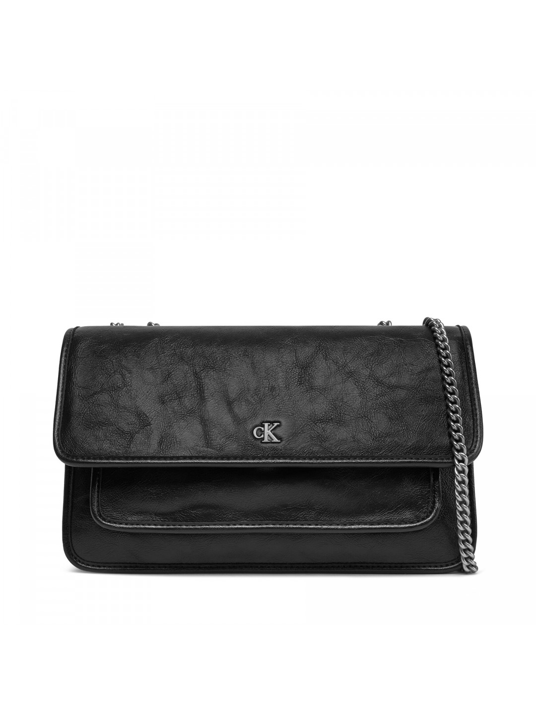 Kabelka Calvin Klein Jeans Chain Ew Flap Conv Chain Bag LV04K3084G Černá